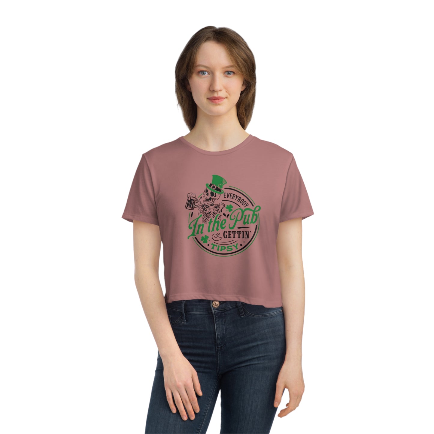 Funny St. Patrick's Day Crop Top, Everybody In The Pub Getting Tipsy Baby Tee, Cute Cropped Tee For St Pattys Day Celebration