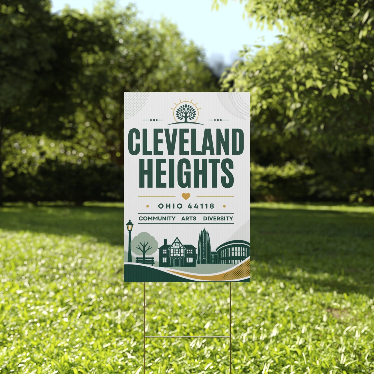 Cleveland Heights Yard Sign — Community, Diversity & Togetherness Pride Design
