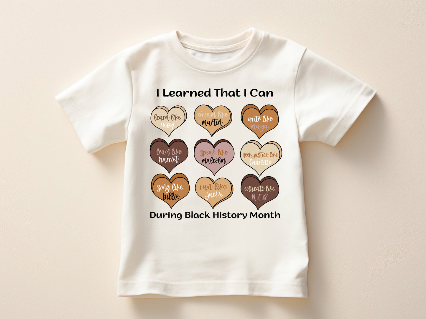 I Learned That I Can Black History Month Toddler and Youth Kids Heavy Cotton Tee