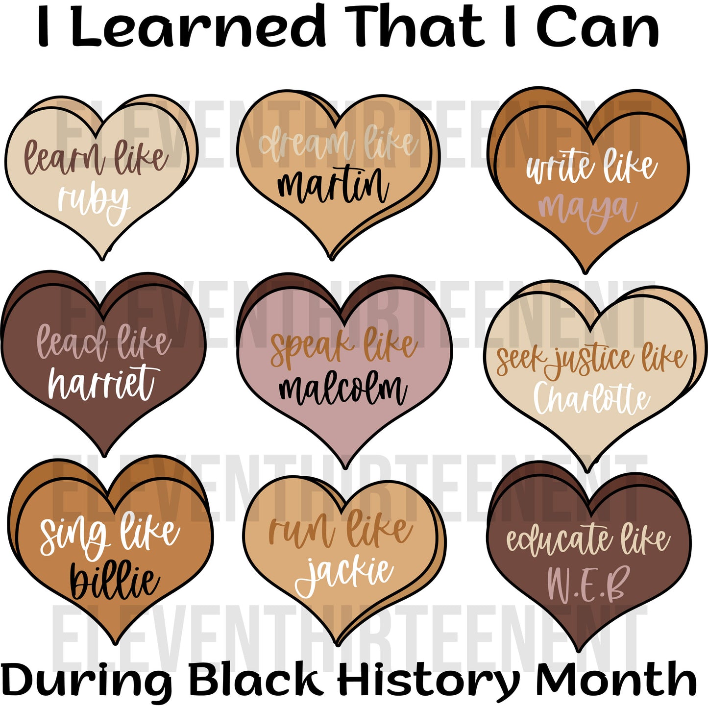 I Learned That I Can Black History Month Toddler and Youth Kids Heavy Cotton Tee