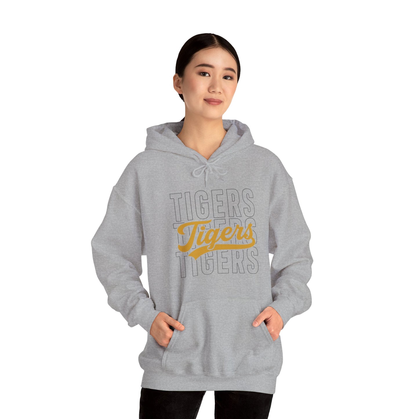 Tigers Script Hoodie — Vintage Retro Sports Team Sweatshirt