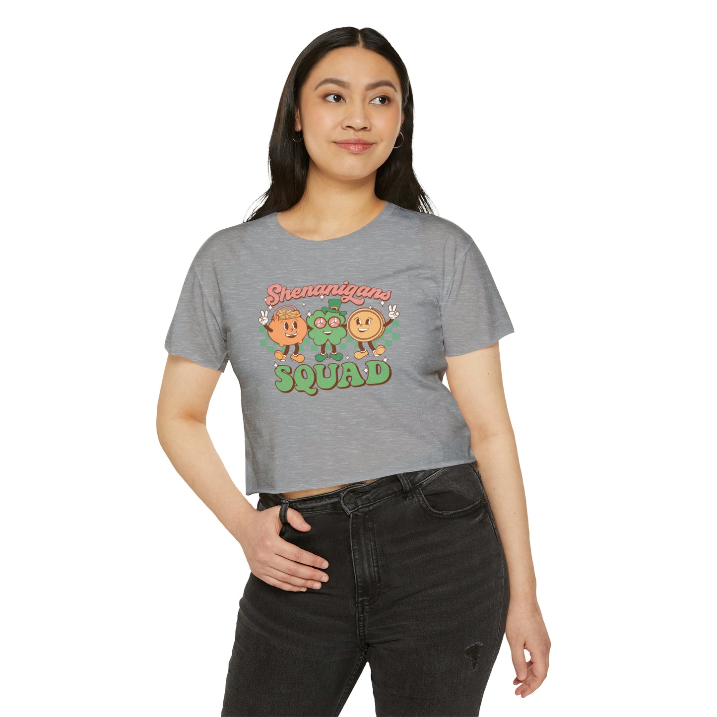 Group St. Patrick's Day Crop Top, Shenanigans Squad Baby Tee, T-Shirts For Friends, Girlfriends For St Paddy's Day Drinking