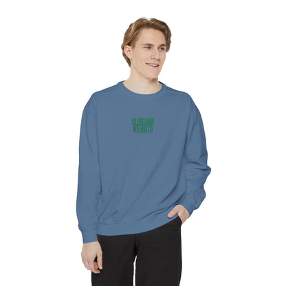 Cleveland Heights Green Script Embroidered Comfort Colors Sweatshirt