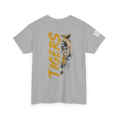 T-Shirt — 'TIGERS' Vertical Tiger Eye Graphic Back Print