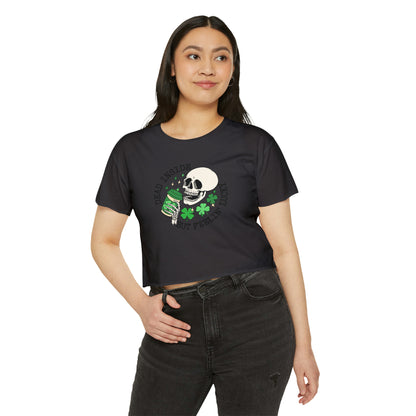 Lucky St. Patrick's Day Crop Top, Dead Inside But Lucky Baby Tee, St Patty's Day Cropped Top For Women