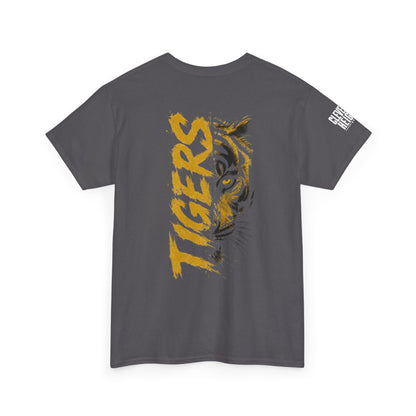 T-Shirt — 'TIGERS' Vertical Tiger Eye Graphic Back Print