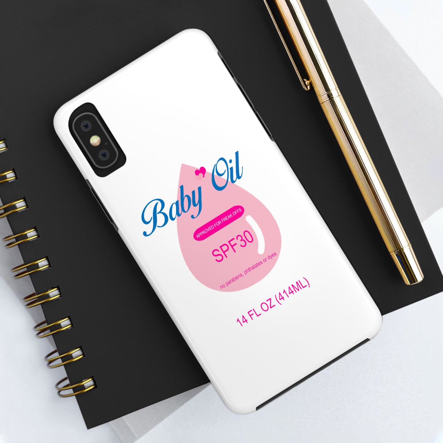 Funny Baby Oil Tough iPhone and Samsung Cases