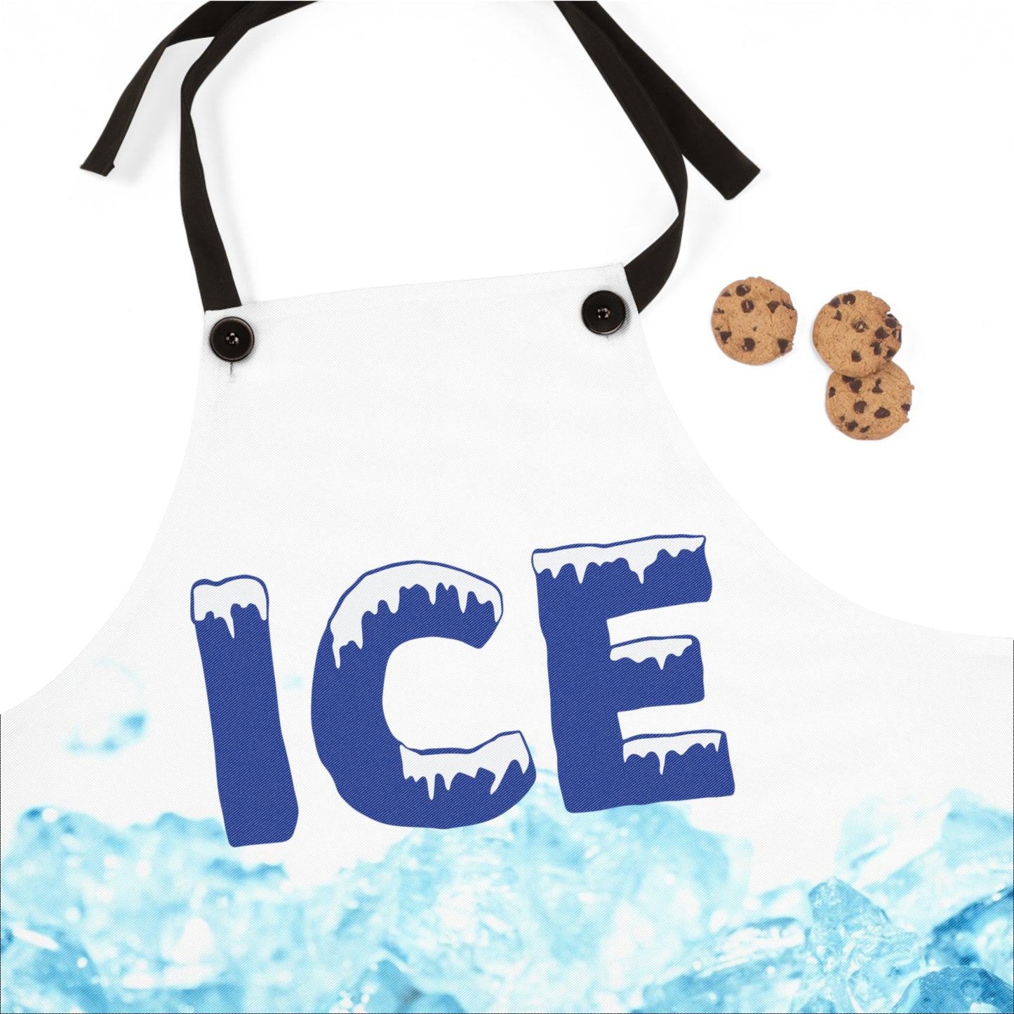 ICE Graphic Apron — Cool Blue Ice Photo Print Kitchen Apron