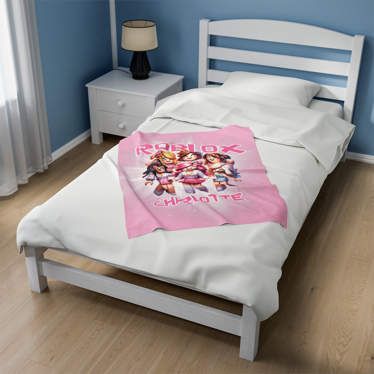 Personalized Pink Roblox Gamer Blanket For Girls