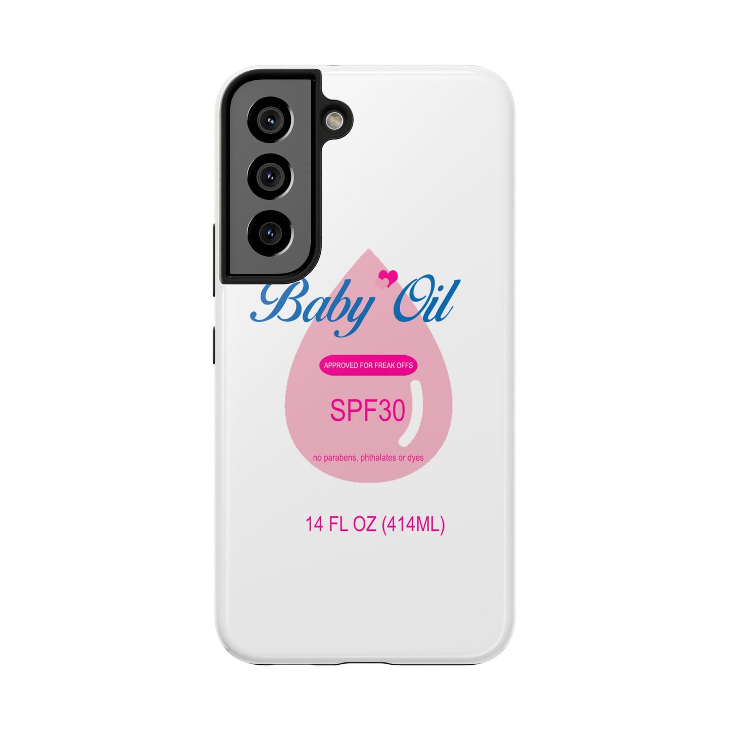 Funny Baby Oil Tough iPhone and Samsung Cases