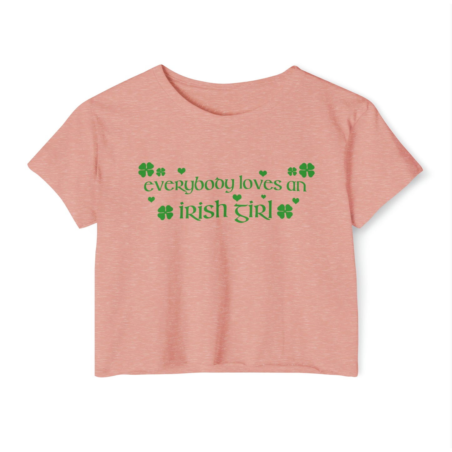 Everyone Loves An Irish Girl Baby Tee Crop Top, St. Patrick's Day T-Shirt, 90's Y2k Shirts, Irish Shirt, Shamrock St. Patty's Day T-shirt