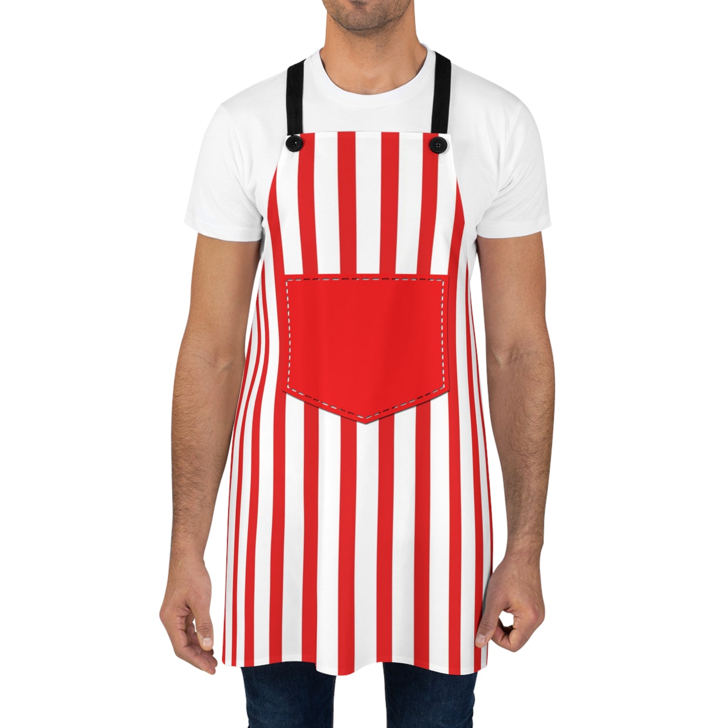 Red and White Striped Carnival Apron