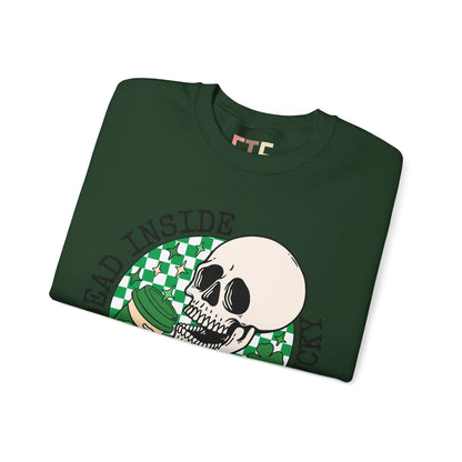 Skull St Patrick's Day Sweatshirt, Saint Paddy's Day Shirt, Lucky Sweatshirt, Checkered Sweatshirt , Skeleton, Shamrock Shirt