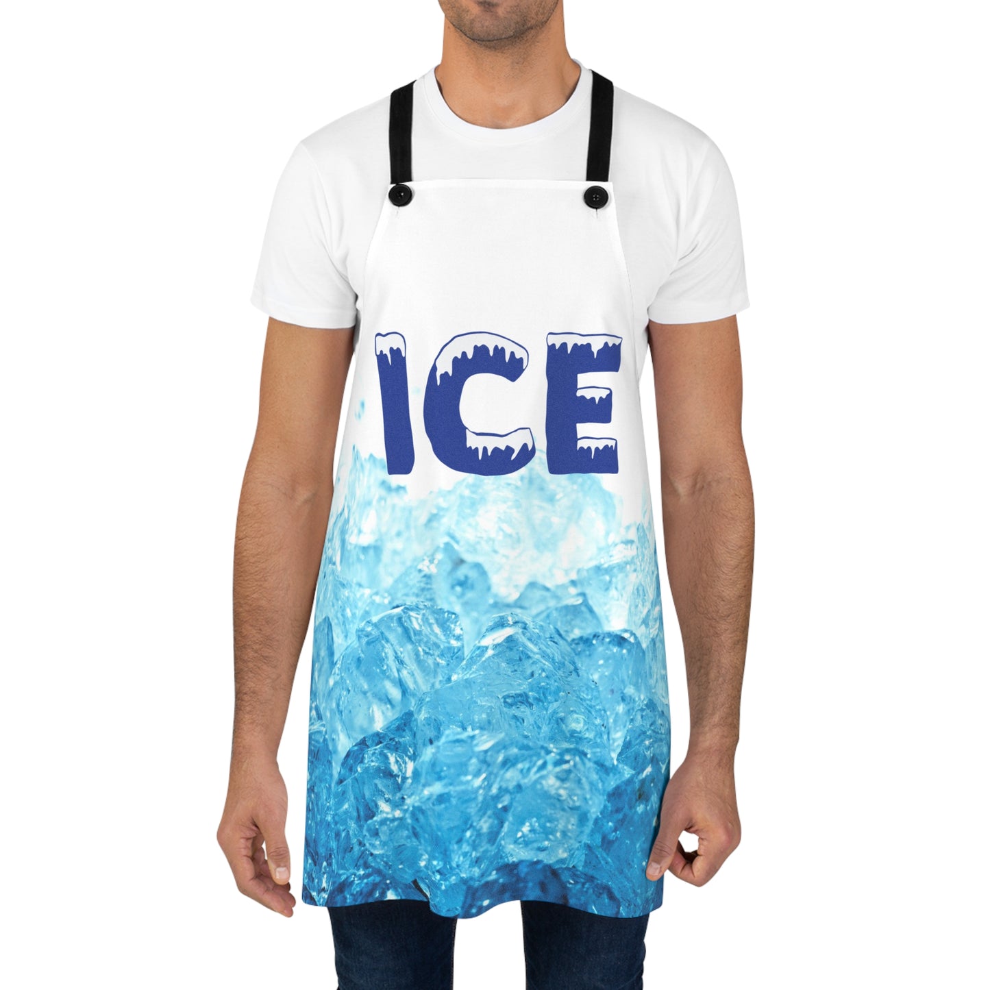 ICE Graphic Apron — Cool Blue Ice Photo Print Kitchen Apron