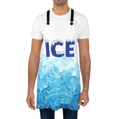ICE Graphic Apron — Cool Blue Ice Photo Print Kitchen Apron
