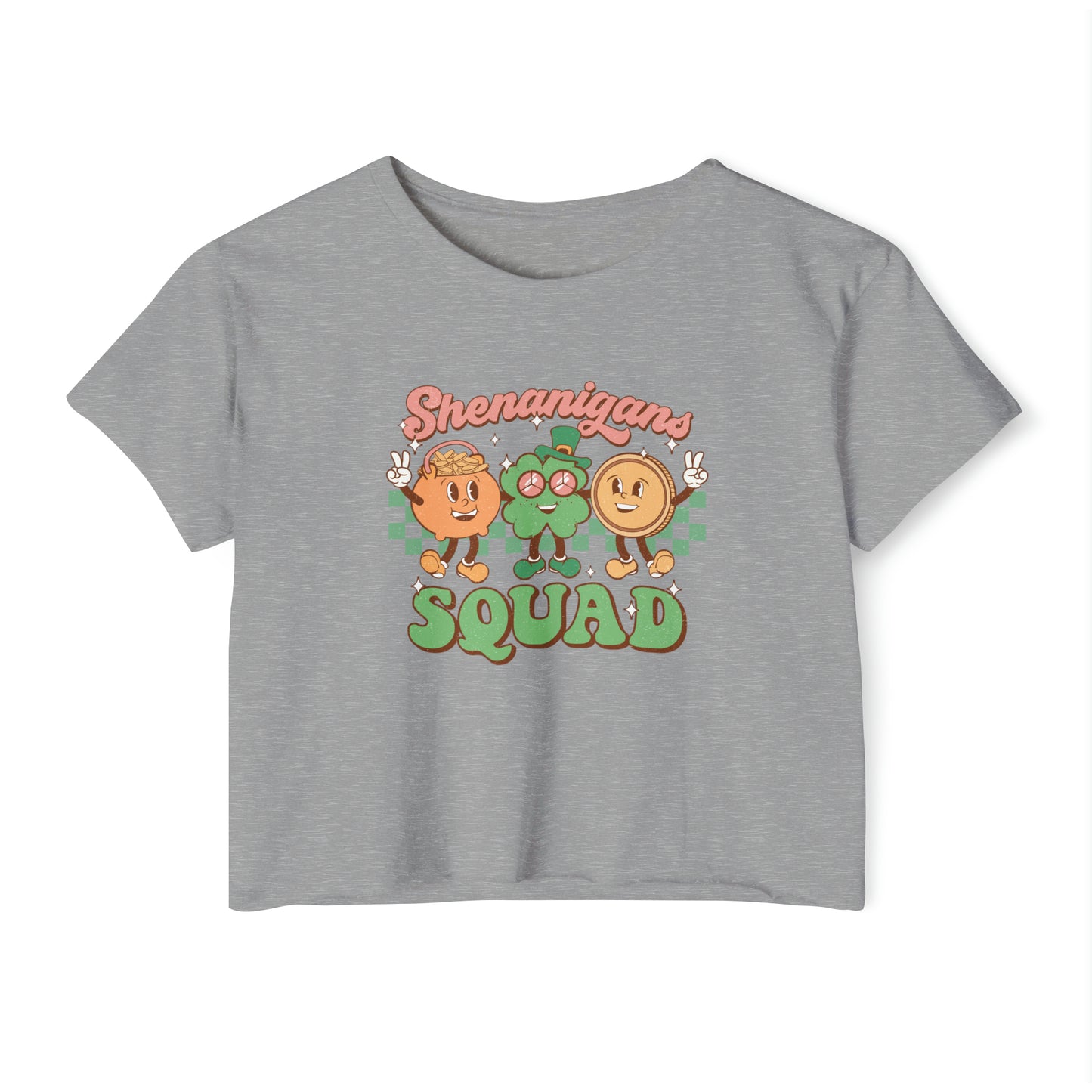 Group St. Patrick's Day Crop Top, Shenanigans Squad Baby Tee, T-Shirts For Friends, Girlfriends For St Paddy's Day Drinking