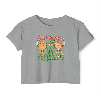 Group St. Patrick's Day Crop Top, Shenanigans Squad Baby Tee, T-Shirts For Friends, Girlfriends For St Paddy's Day Drinking