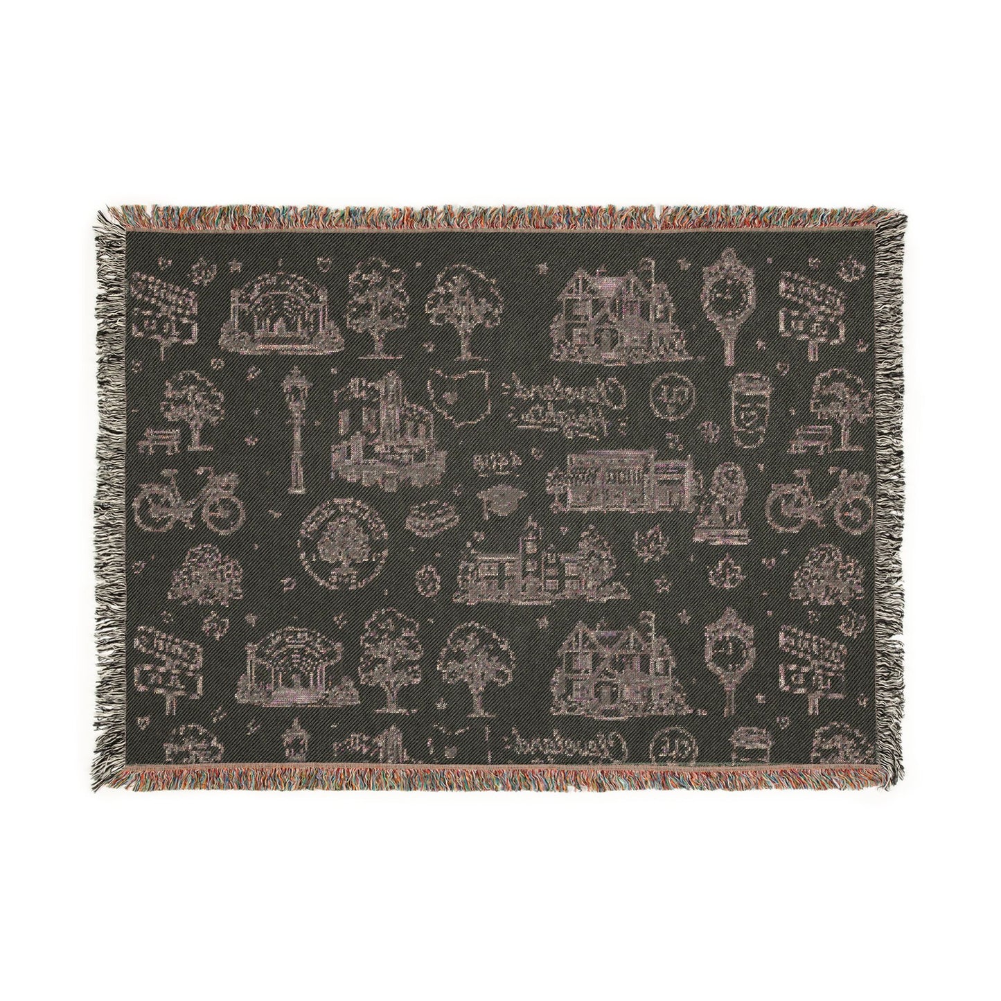 Cozy Cottage Cleveland Heights Woven Blanket — Scenic Village Throw Blanket