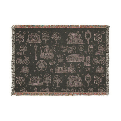 Cozy Cottage Cleveland Heights Woven Blanket — Scenic Village Throw Blanket