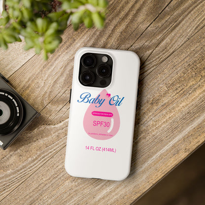 Funny Baby Oil Tough iPhone and Samsung Cases