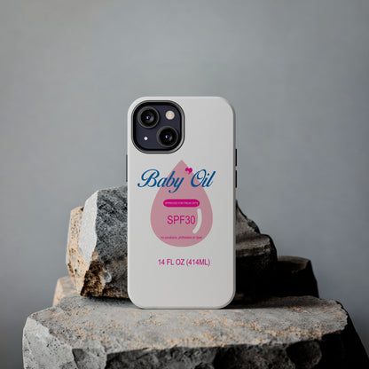 Funny Baby Oil Tough iPhone and Samsung Cases