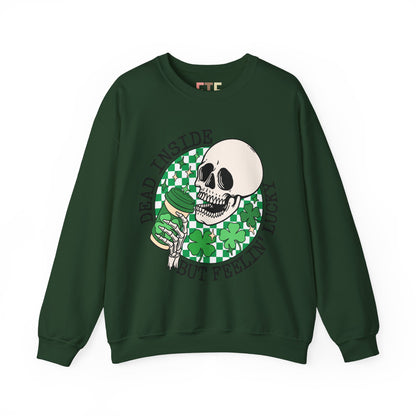 Skeleton St Patrick's Day Sweatshirt, Saint Paddy's Day Shirt, Lucky Sweatshirt, Checkered Sweatshirt , Shamrock Shirt For Men and Women