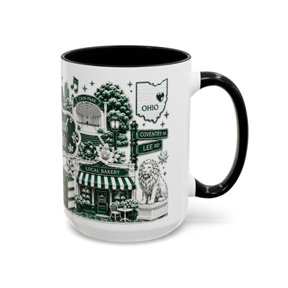 Cleveland Heights Coffee Mug Sample — City Landmark Illustration Accent Mug (11/15oz)