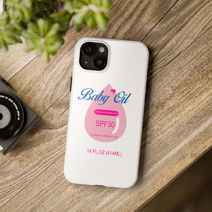 Funny Baby Oil Tough iPhone and Samsung Cases