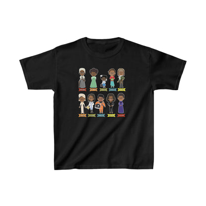 Black Womens Figures Black History Month Toddler and Youth Kids Heavy Cotton Tee