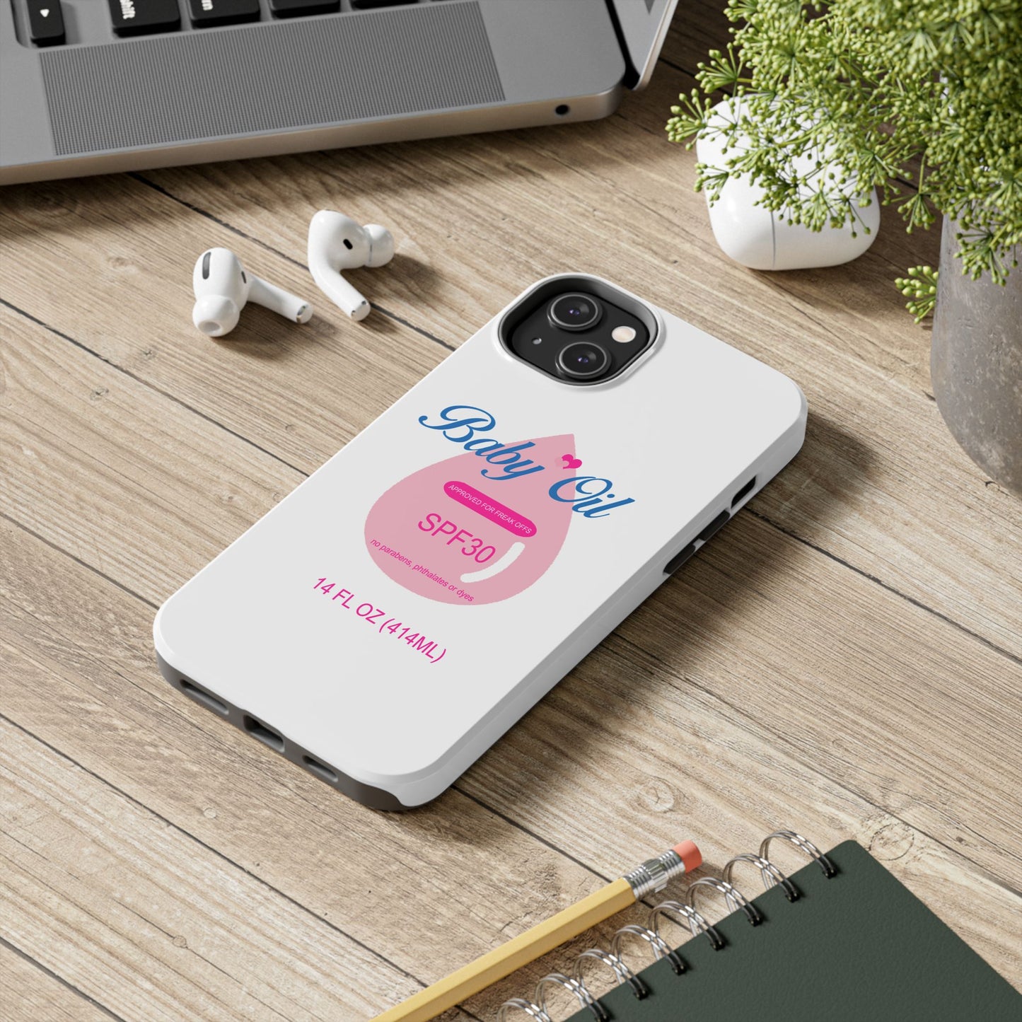 Funny Baby Oil Tough iPhone and Samsung Cases