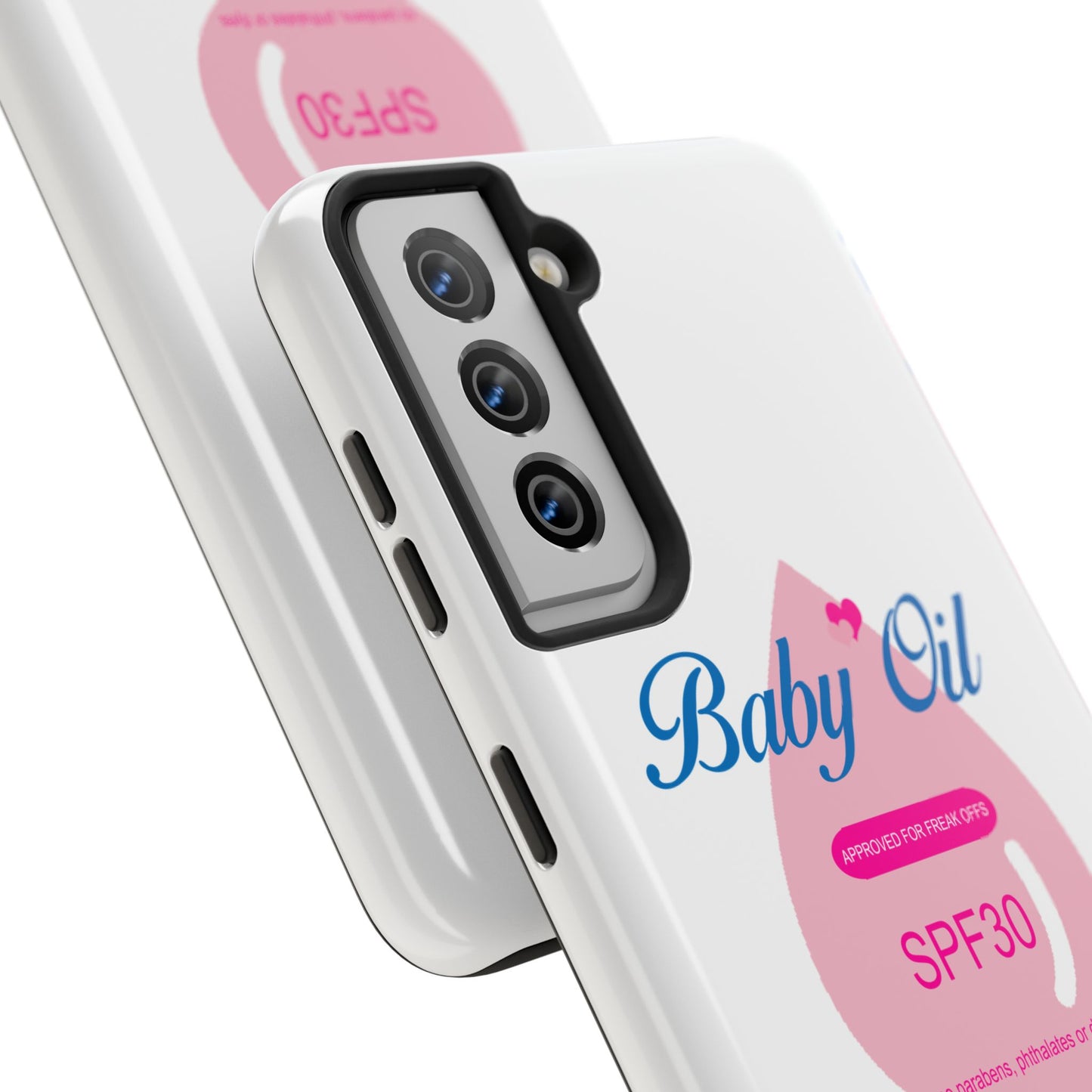 Funny Baby Oil Tough iPhone and Samsung Cases