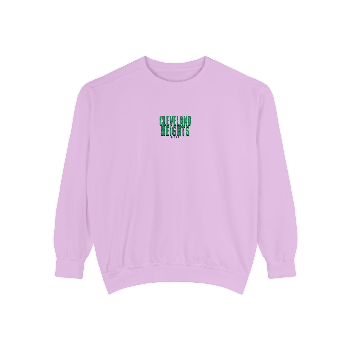 Cleveland Heights Green Script Embroidered Comfort Colors Sweatshirt