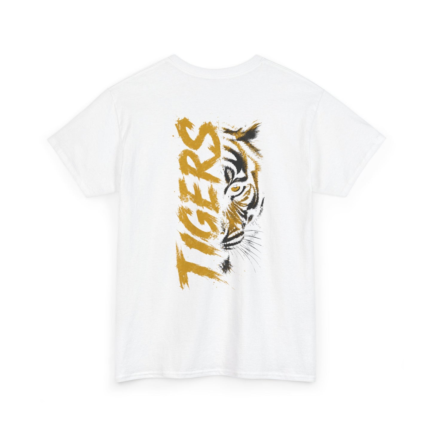 T-Shirt — 'TIGERS' Vertical Tiger Eye Graphic Back Print