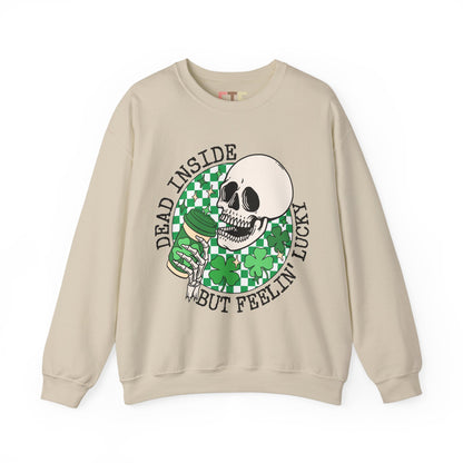 Skull St Patrick's Day Sweatshirt, Saint Paddy's Day Shirt, Lucky Sweatshirt, Checkered Sweatshirt , Skeleton, Shamrock Shirt