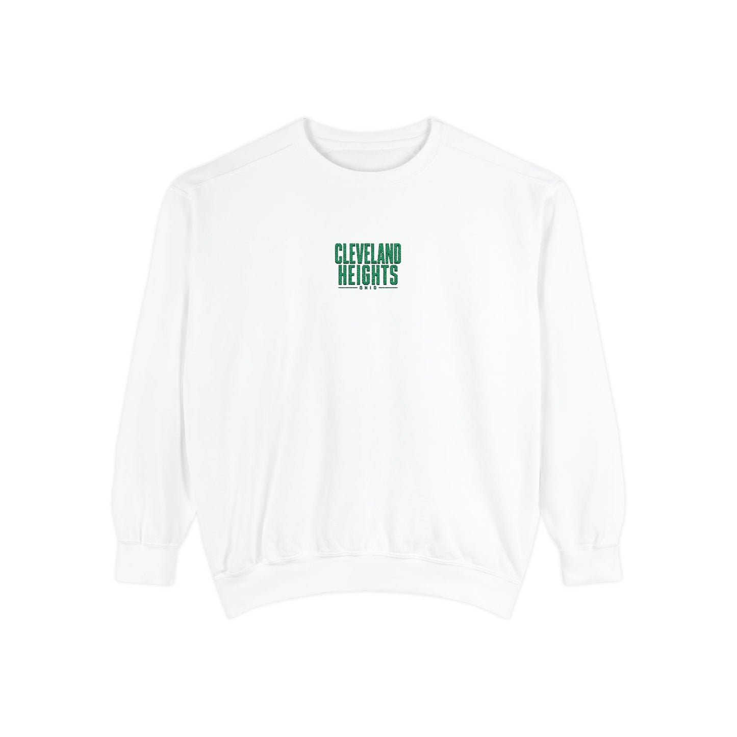 Cleveland Heights Green Script Embroidered Comfort Colors Sweatshirt