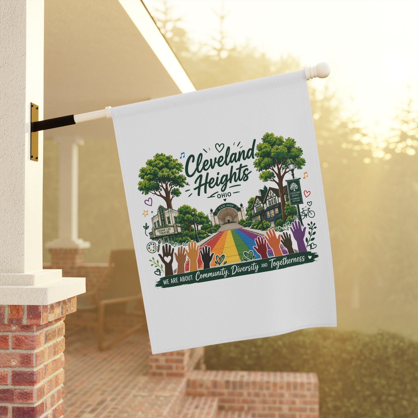 Cleveland Heights Garden Flag – Community, Diversity & Togetherness House Banner