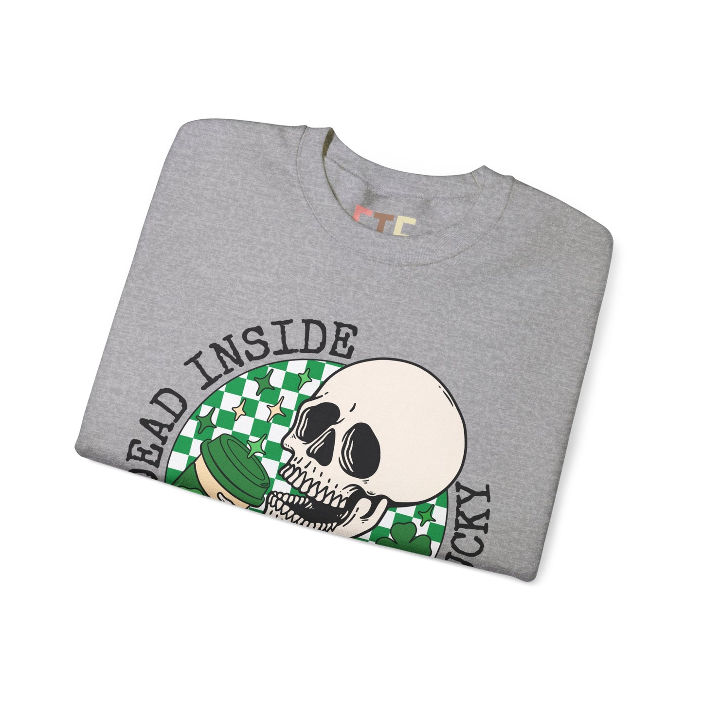 Skull St Patrick's Day Sweatshirt, Saint Paddy's Day Shirt, Lucky Sweatshirt, Checkered Sweatshirt , Skeleton, Shamrock Shirt