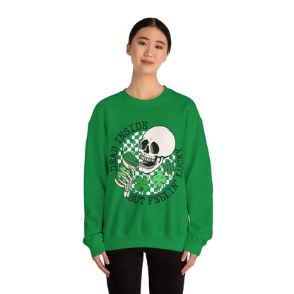 Skull St Patrick's Day Sweatshirt, Saint Paddy's Day Shirt, Lucky Sweatshirt, Checkered Sweatshirt , Skeleton, Shamrock Shirt