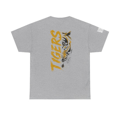 T-Shirt — 'TIGERS' Vertical Tiger Eye Graphic Back Print