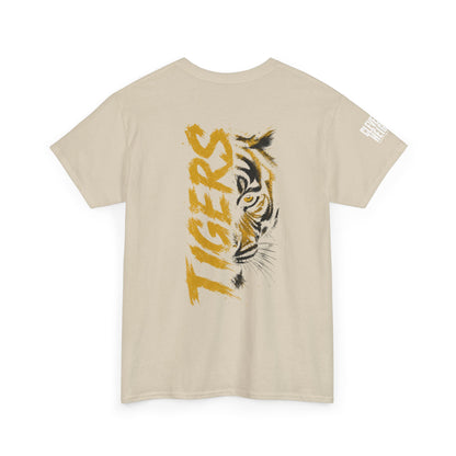 T-Shirt — 'TIGERS' Vertical Tiger Eye Graphic Back Print
