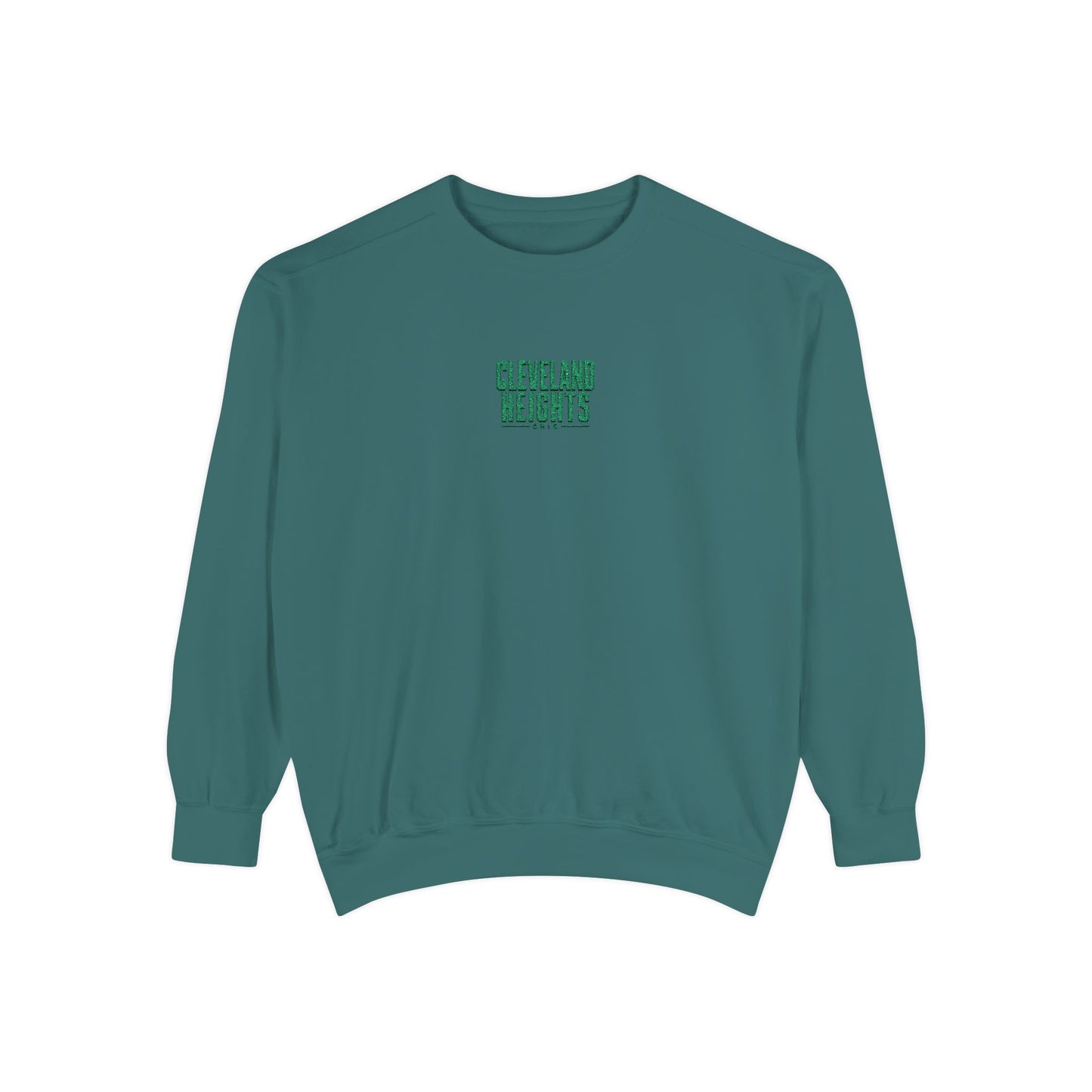 Cleveland Heights Green Script Embroidered Comfort Colors Sweatshirt