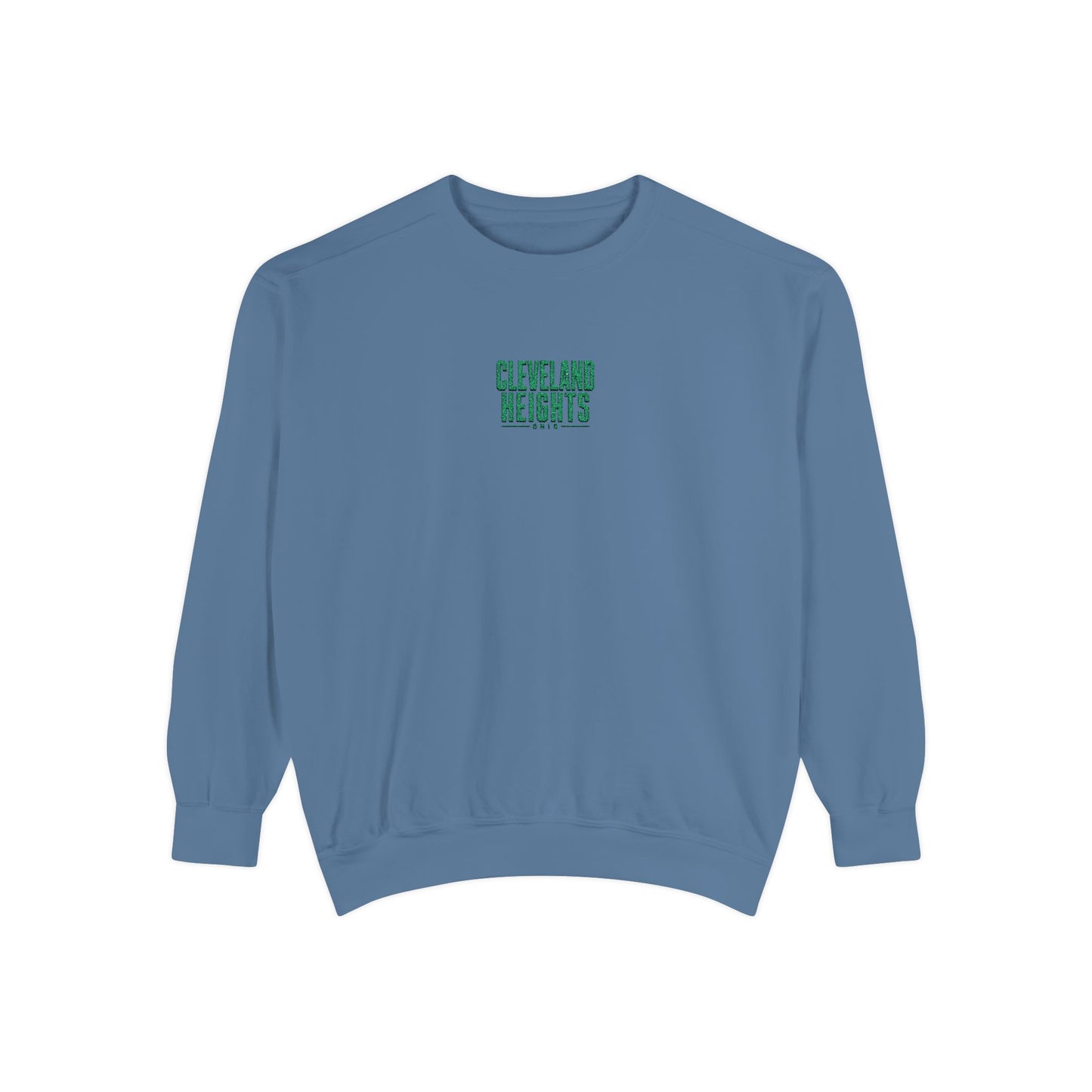 Cleveland Heights Green Script Embroidered Comfort Colors Sweatshirt