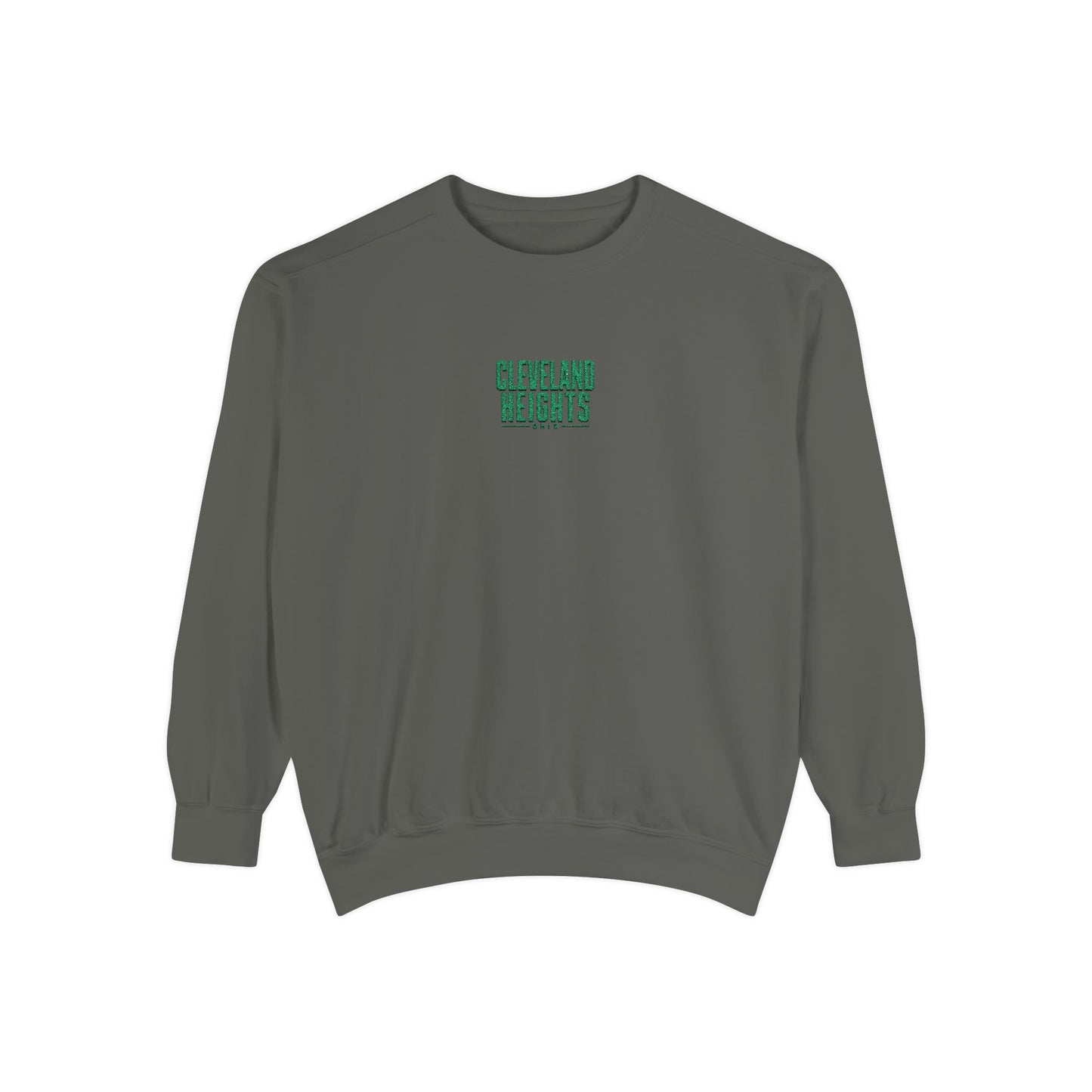 Cleveland Heights Green Script Embroidered Comfort Colors Sweatshirt