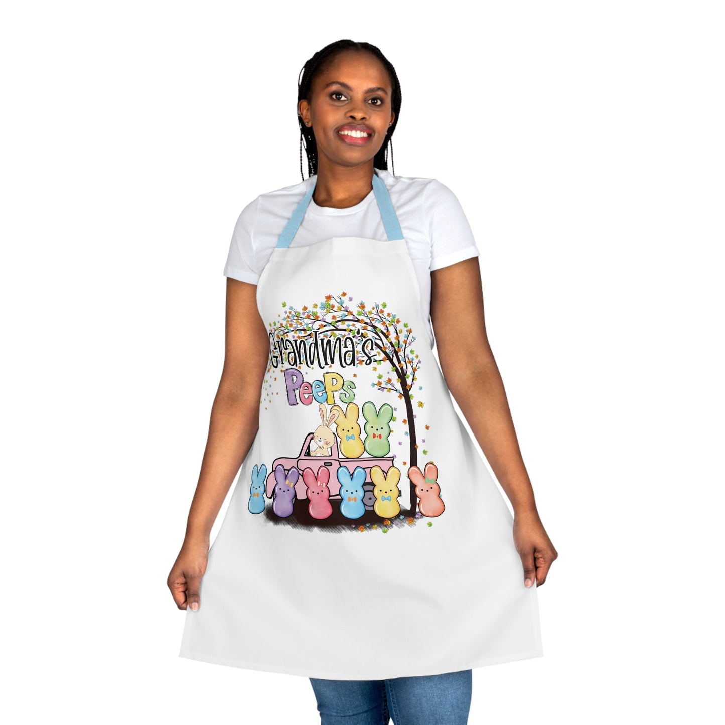 Grandma's Peeps Personalized Easter Apron With Grandkids Names, 5-Color Straps