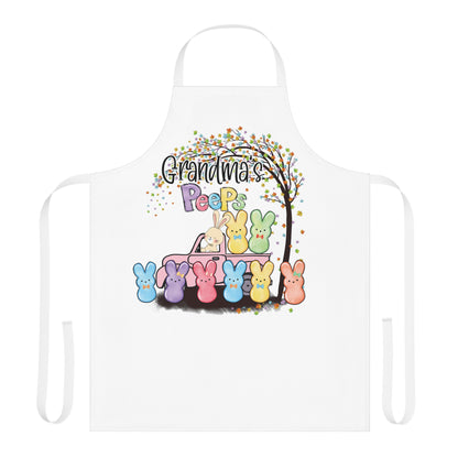 Grandma's Peeps Personalized Easter Apron With Grandkids Names, 5-Color Straps