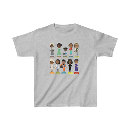 Black Womens Figures Black History Month Toddler and Youth Kids Heavy Cotton Tee