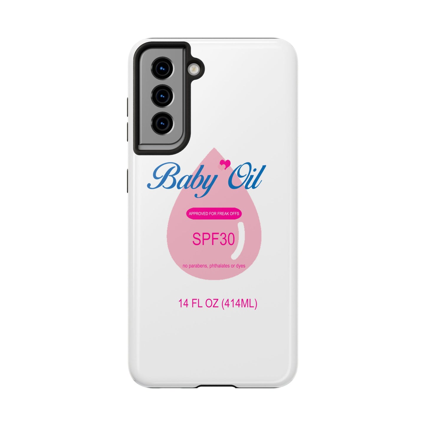 Funny Baby Oil Tough iPhone and Samsung Cases