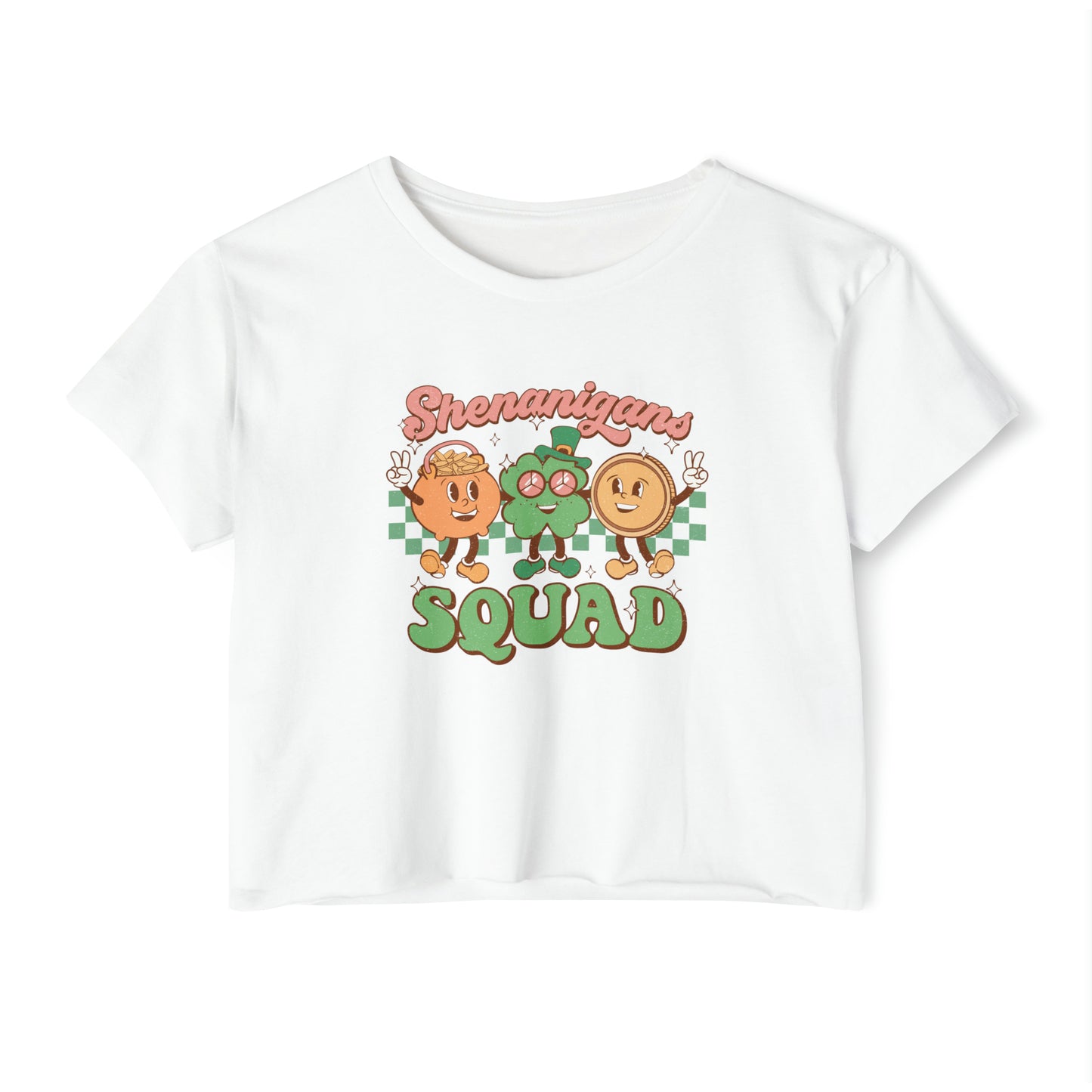 Group St. Patrick's Day Crop Top, Shenanigans Squad Baby Tee, T-Shirts For Friends, Girlfriends For St Paddy's Day Drinking