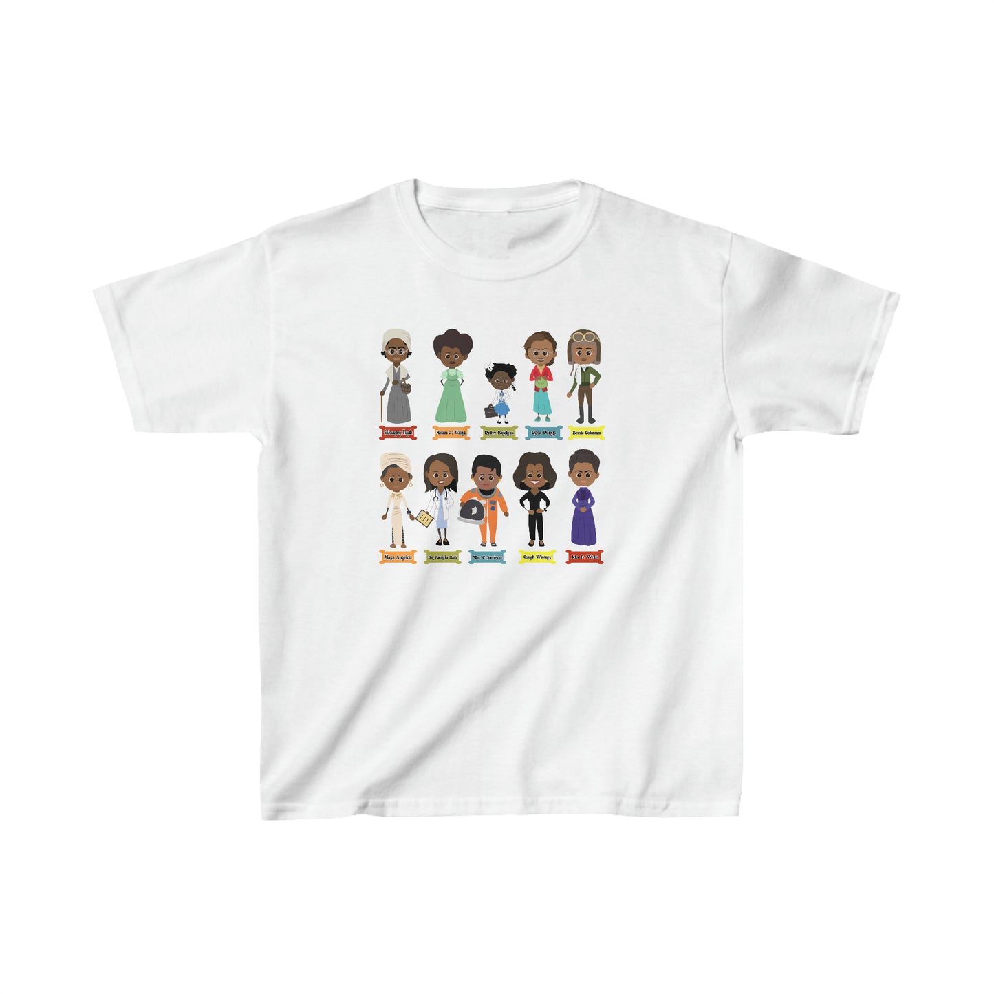 Black Womens Figures Black History Month Toddler and Youth Kids Heavy Cotton Tee