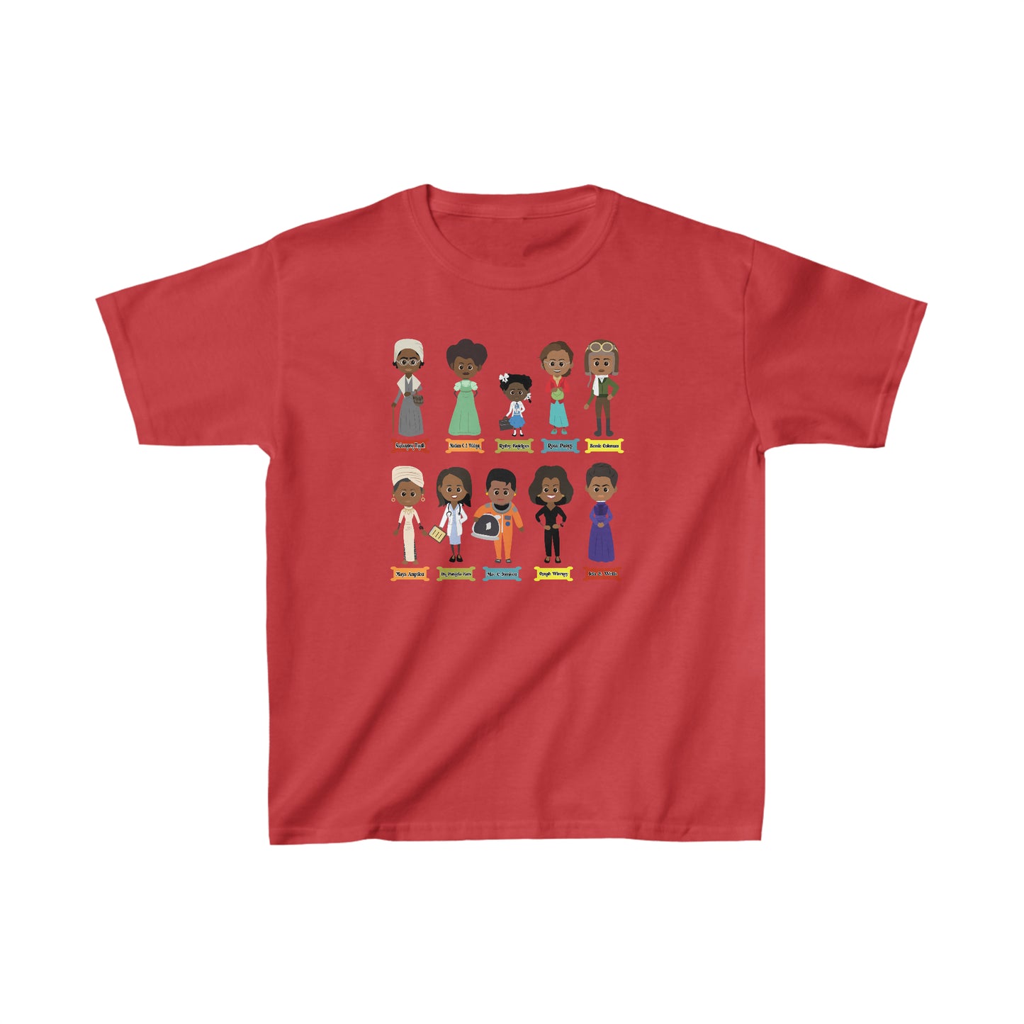 Black Womens Figures Black History Month Toddler and Youth Kids Heavy Cotton Tee